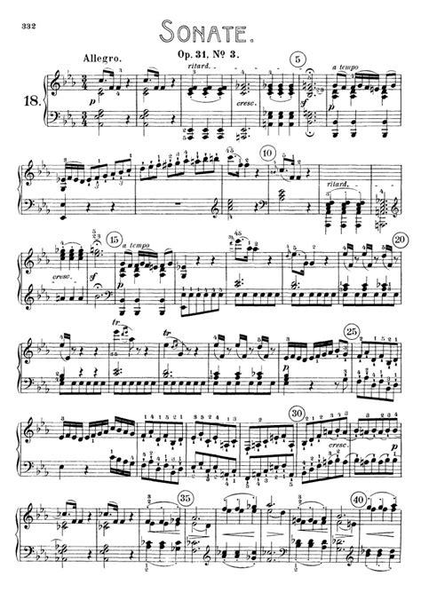 beethoven piano sonata op 31 no 3