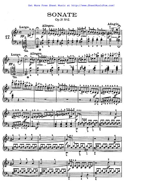 beethoven piano sonata sheet music