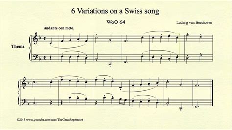 beethoven six easy variations on a swiss song