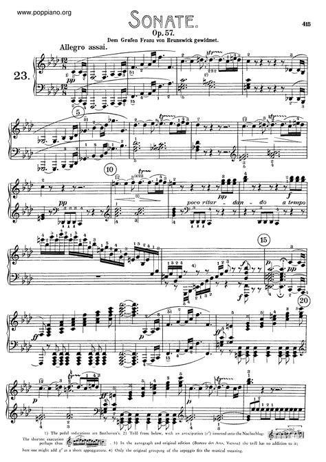 beethoven sonata 23 sheet music