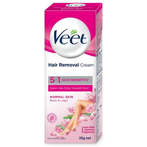 The before and after of using Veet hair removal cream. Hair removal
