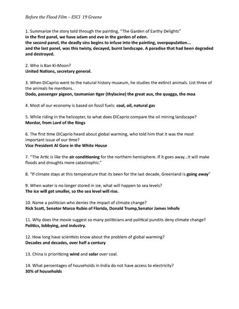 before the flood worksheet answers pdf