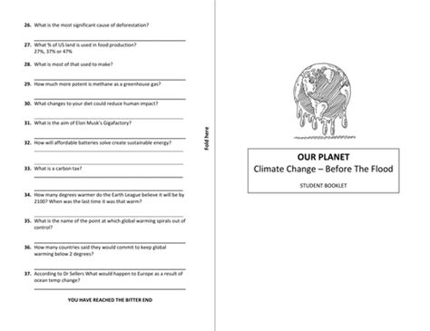 before the flood worksheet tes