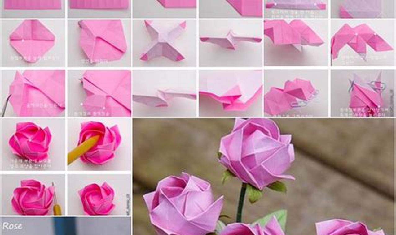 beginner step by step origami rose