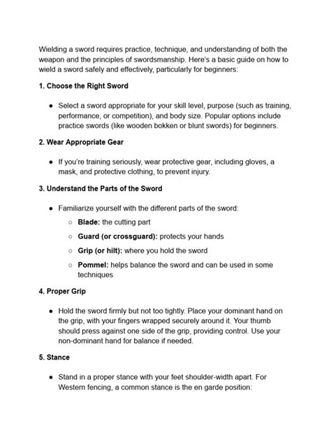 beginner's guide to swordsmanship