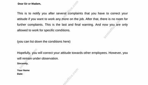 How to write Warning letter for misbehavior Wisdom Jobs