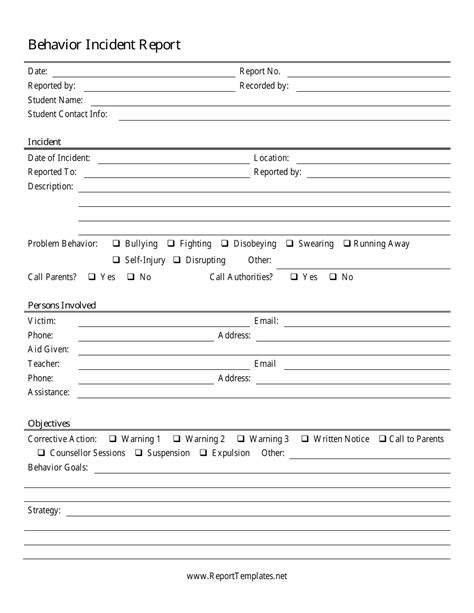 FREE 13+ Behavior Report Forms in PDF