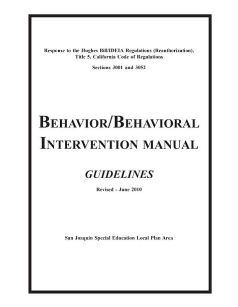 Must See Behavior Intervention Manual Pdf Free