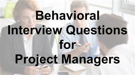 behavioral interview questions for project managers