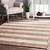 beige and white striped rug