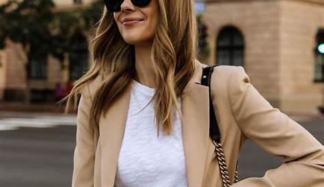 10 Ways to Wear a Tan Blazer for Spring | Jeans outfit women, Blazer