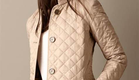 Beige Quilted Jacket Outfit Spring Burberry Ashurst Size 16 XL Plus 0X