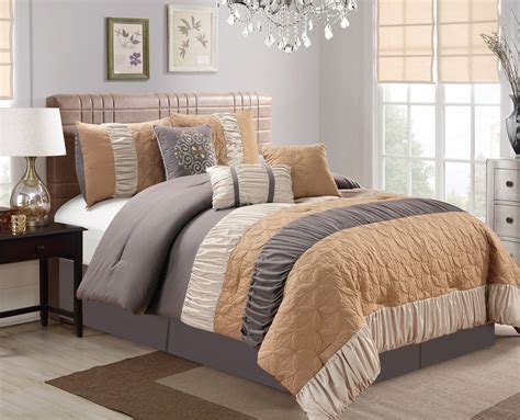 Beige And Gray Comforter Set