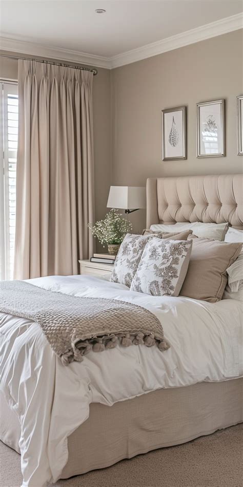 Beige bedroom decor with different styles