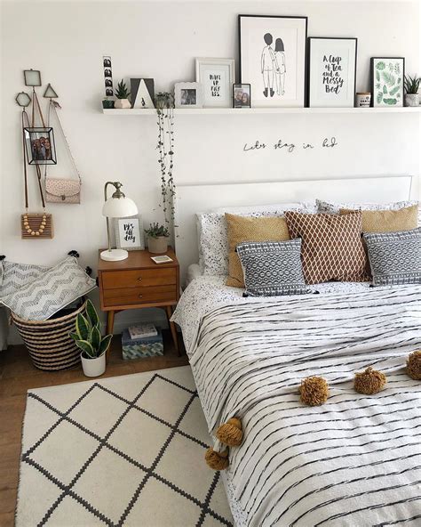 Beige bedroom decor with minimal clutter
