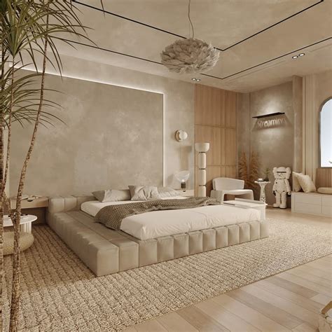 Beige bedroom decor with natural elements