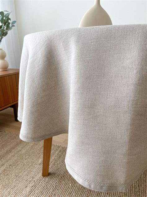 Beige Linen Tablecloth