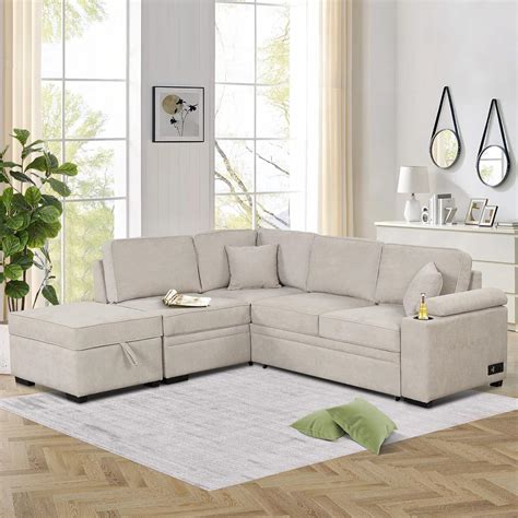 Beige Sofa Bed Sectional