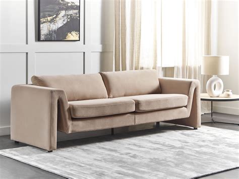 Beige Soffa Sammet