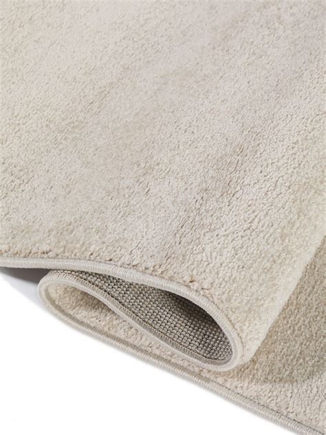 Kurzflor Teppich Meliert Gestreift Beige TeppichCenter24
