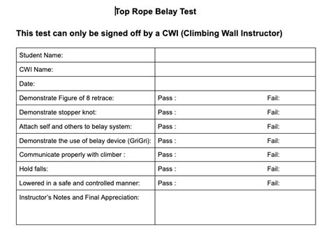 Belay Test Questions