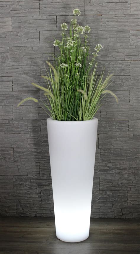 Beleuchteter Blumentopf Melisa LED 40 cm x 40 cm x 90 cm Weiß EEK A+