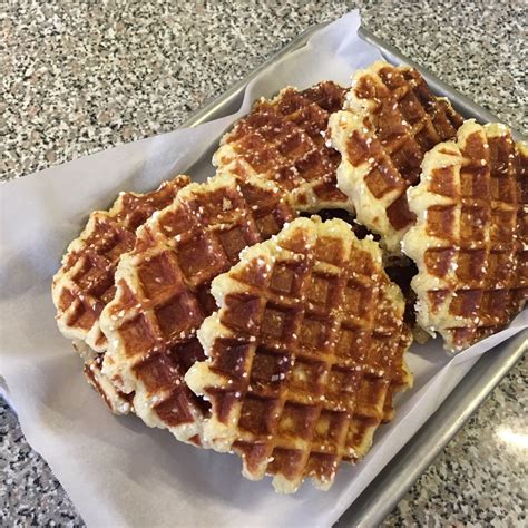 belgian waffles with sugar pearls