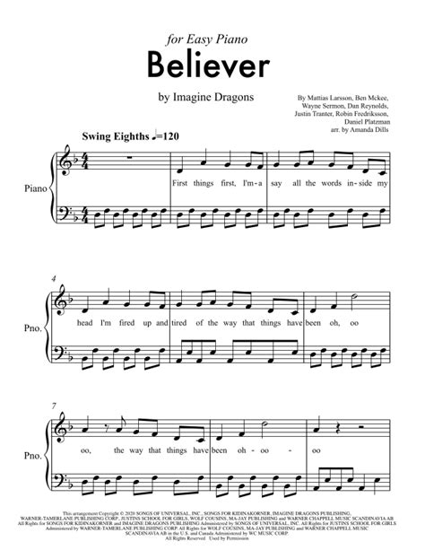 believer song piano