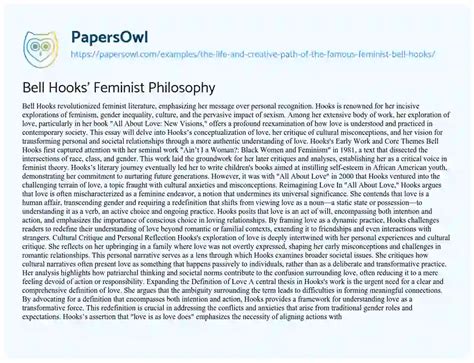 Bell Hooks Essay
