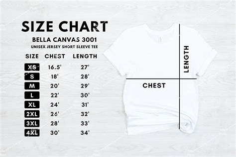 Bella Canvas Shirt Sizing Guide