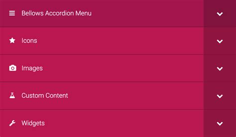 Bellows Accordion Menu