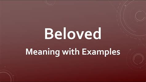 beloved meaning in english
