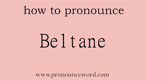 beltane pronunciation