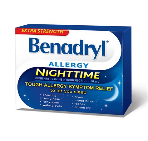 Extra Strength Allergy Nighttime Caplets BENADRYL® Canada