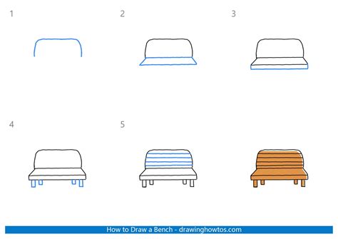 Bench Drawing Step By Step