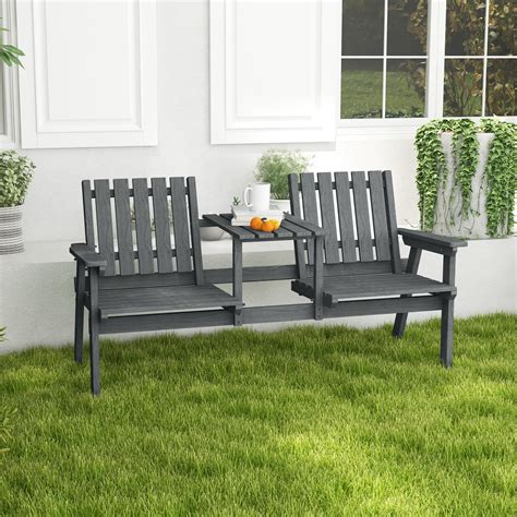 Double Up Your Outdoor Seating with a Bench with Table in the Middle - Perfect for Gatherings and Relaxation
