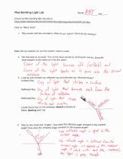 Bending Light Lab Answer Key