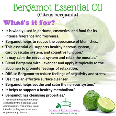 benefits of bergamot essence