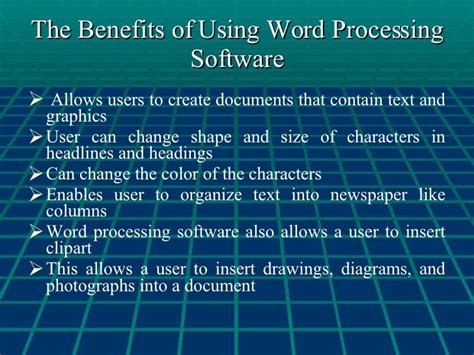 benefits of using word processing software