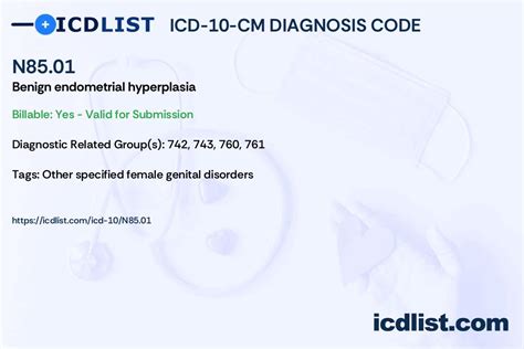 benign endometrial hyperplasia icd 10 code