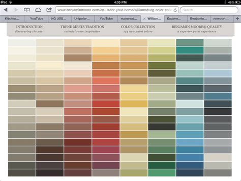 benjamin moore color paint chart