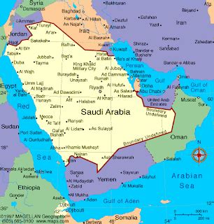 Peta Wilayah / Negara Arab Saudi