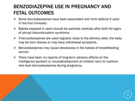 benzodiazepine use in pregnancy