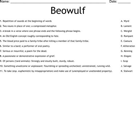 Beowulf ESL worksheet by Hülya Bilgiç