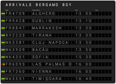 bergamo airport arrivals schedule