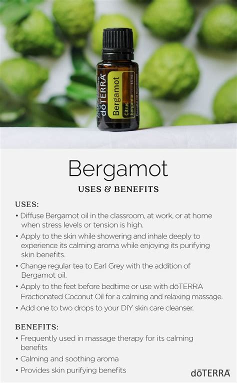 bergamot benefits diffused