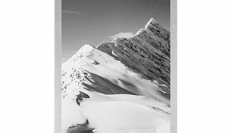 Schwarz-Weiß Berge in der Schweiz Poster - Felix Brönnimann