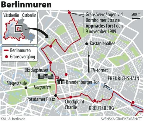 Karta över Berlinmuren Karta 2020