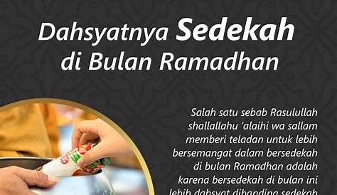 Ramadhan Saat Terbaik Untuk Sedekah - WAHDAH INSPIRASI ZAKAT