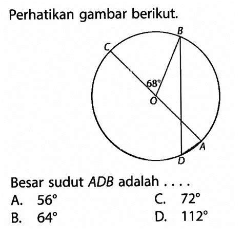 diketahui titik O adalah titik pusat lingkaran dan sudut BAC=32°.Besar